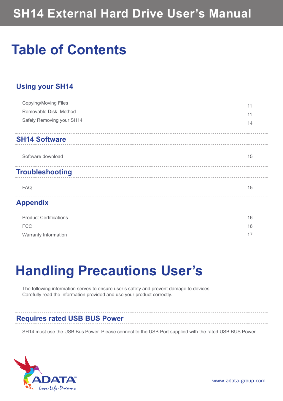 ADATA SH14 User Manual | Page 4 / 18