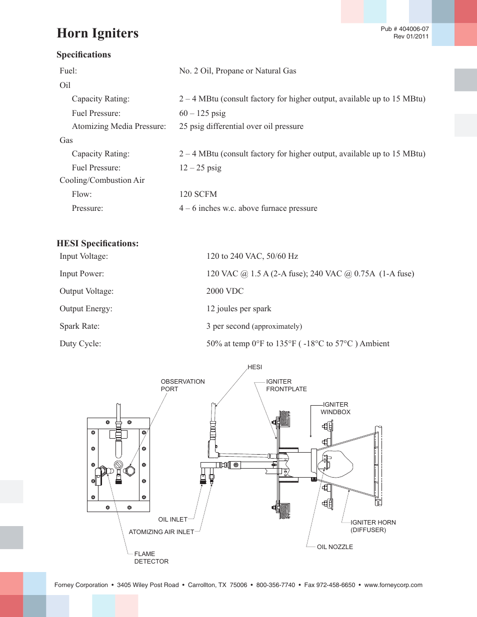 Horn igniters | Forney Horn User Manual | Page 2 / 2