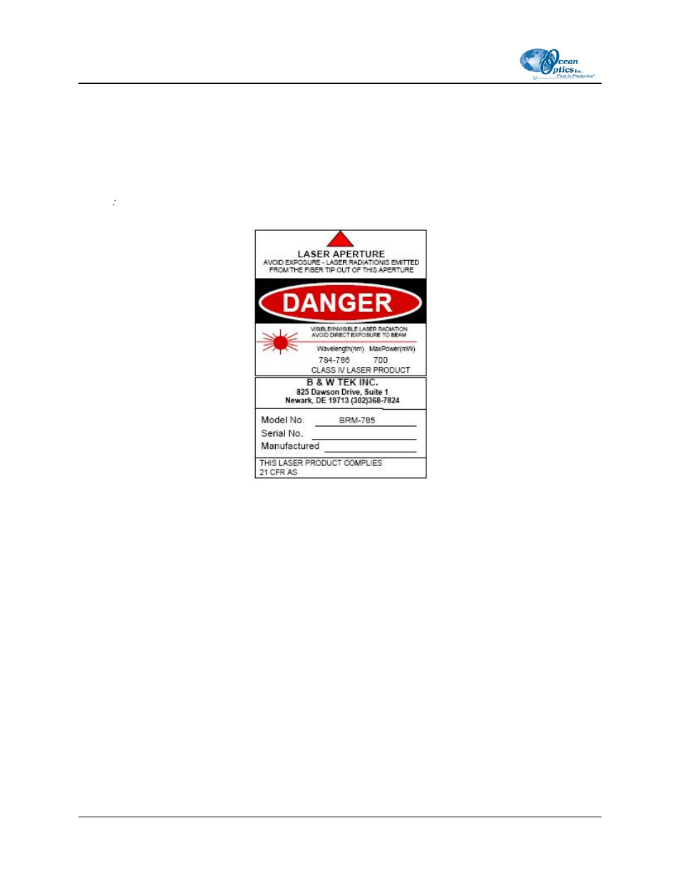 Compliance | Ocean Optics Laser-785 User Manual | Page 4 / 18