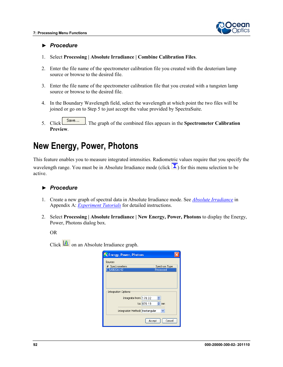 New energy, power, photons | Ocean Optics SpectraSuite User Manual | Page 104 / 198