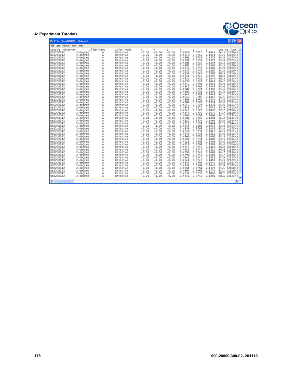 Ocean Optics SpectraSuite User Manual | Page 190 / 198
