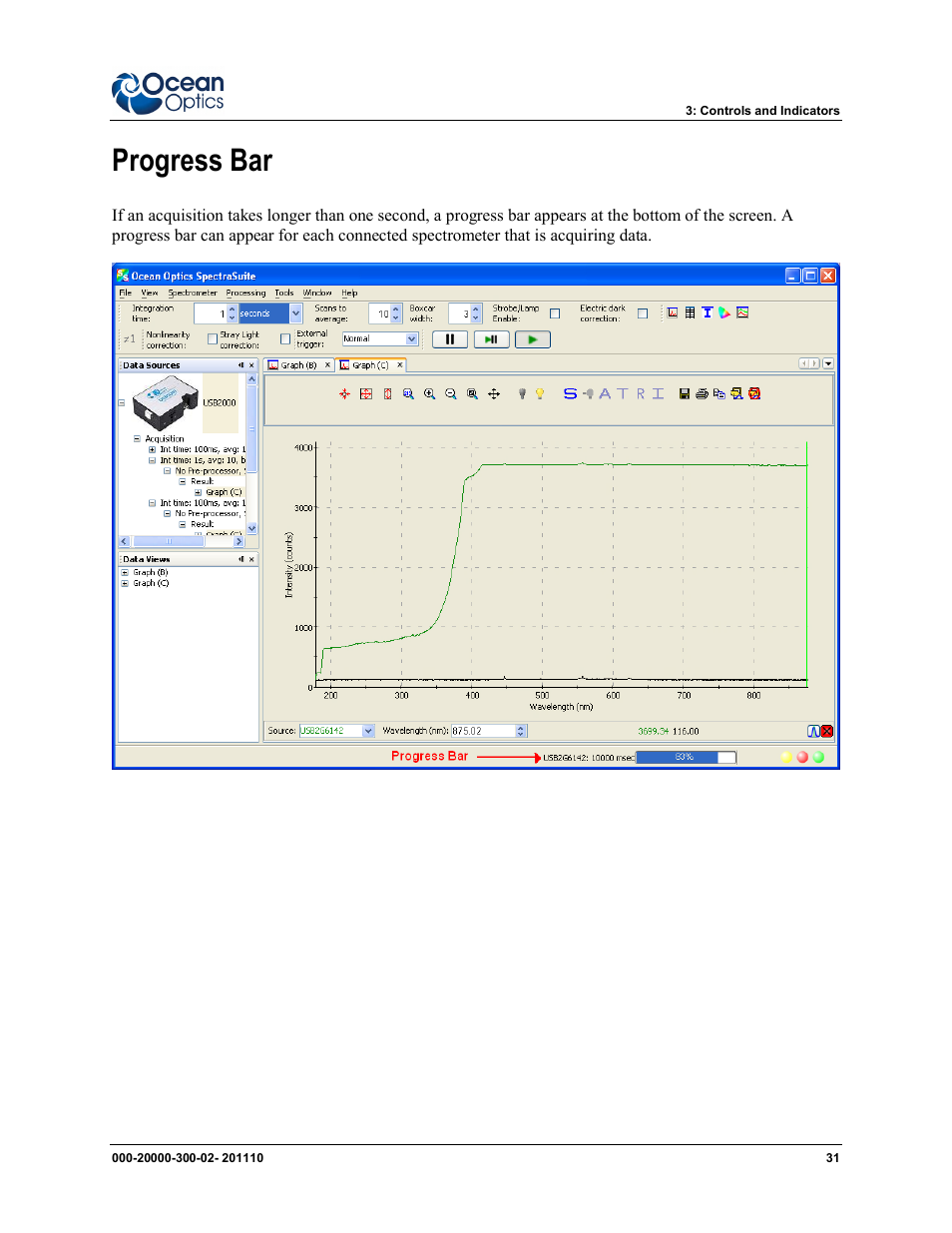 Progress bar | Ocean Optics SpectraSuite User Manual | Page 43 / 198