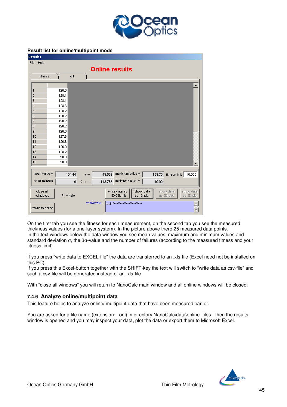 Ocean Optics NanoCalc User Manual | Page 46 / 81