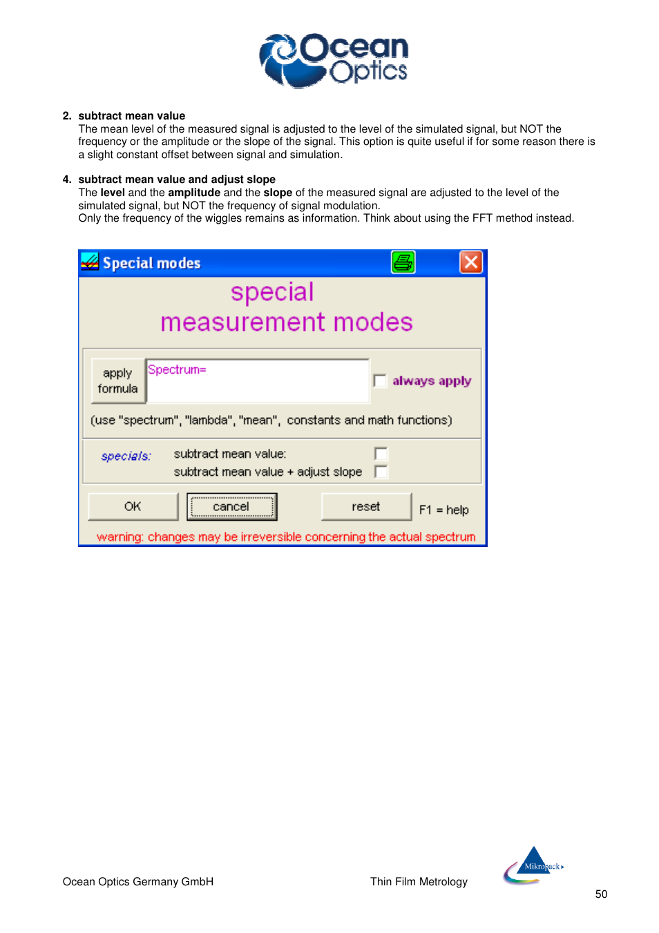 Ocean Optics NanoCalc User Manual | Page 51 / 81