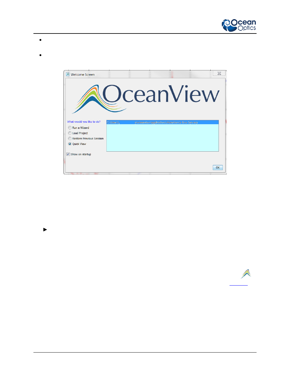 Run a wizard, Load project | Ocean Optics Ocean View Install User Manual | Page 22 / 110