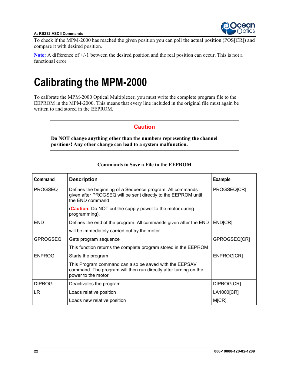 Calibrating the mpm-2000 | Ocean Optics MPM-2000 User Manual | Page 30 / 32