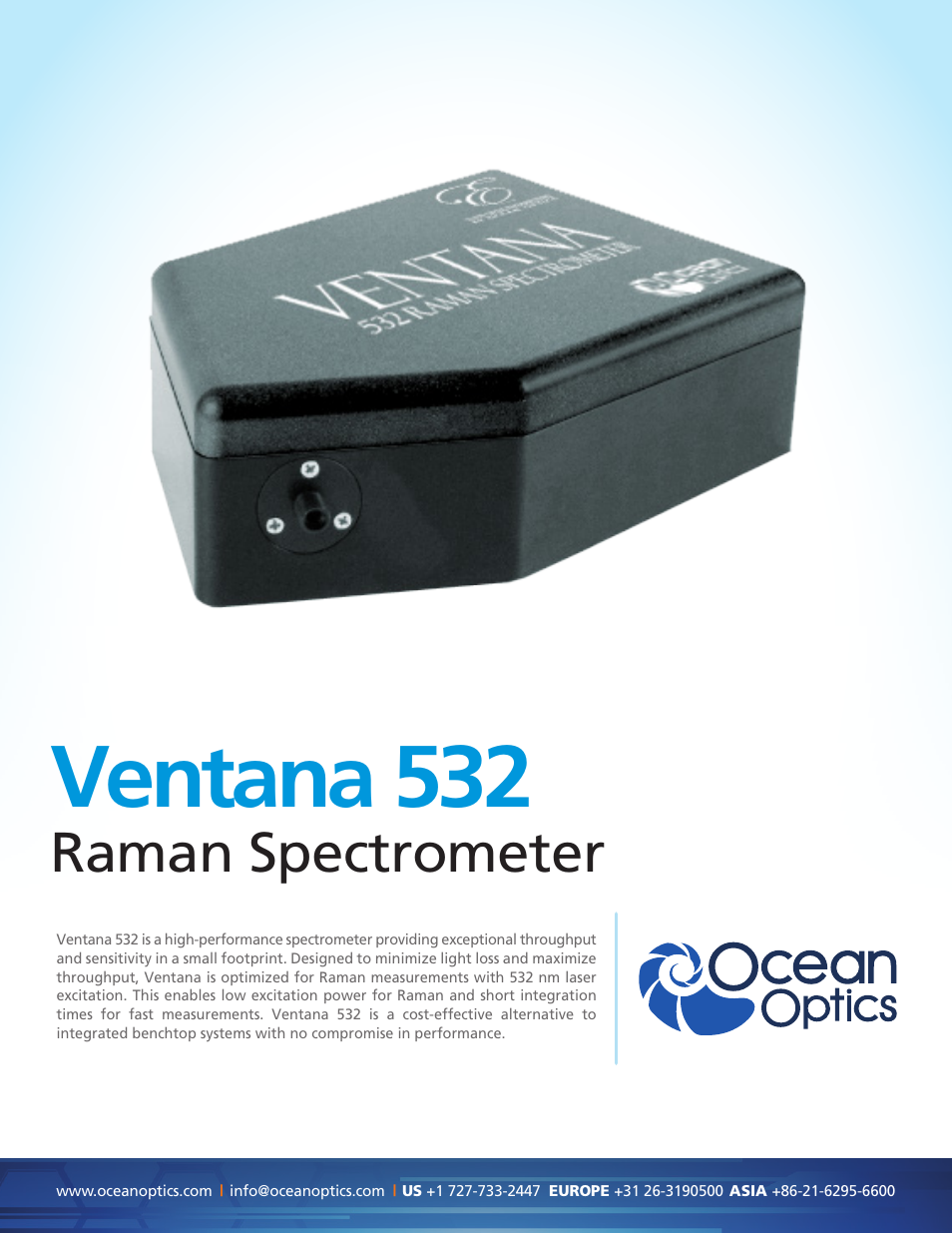 Ocean Optics Ventana 532 User Manual | 2 pages