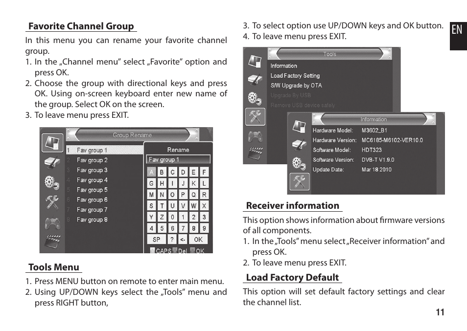 Media-Tech DVB-T2 HD DIGITAL TV BOX User Manual | Page 11 / 16