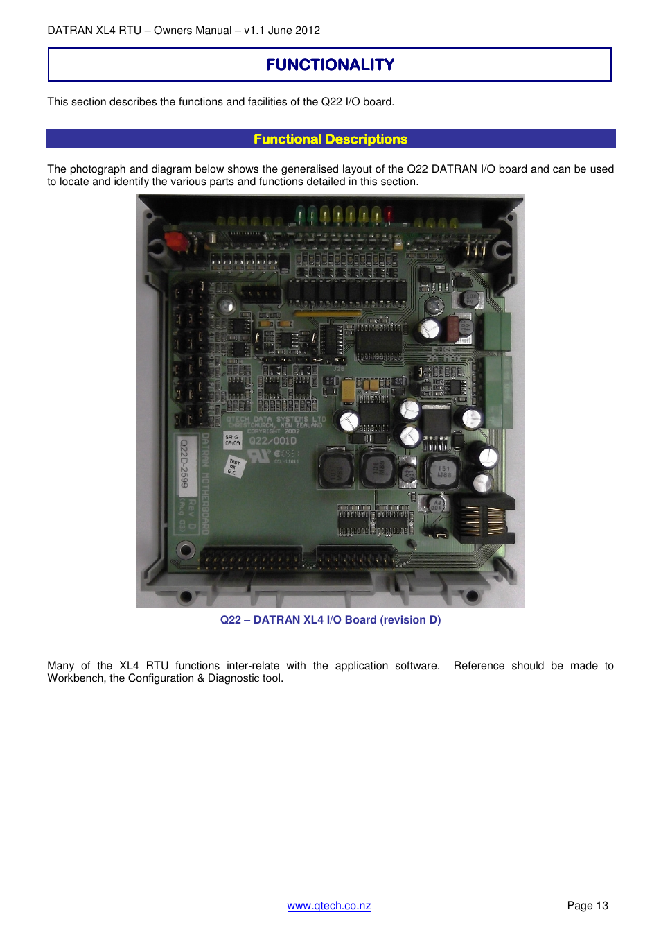 Functionality | QTech Data Systems DNP3 RTU User Manual | Page 13 / 35