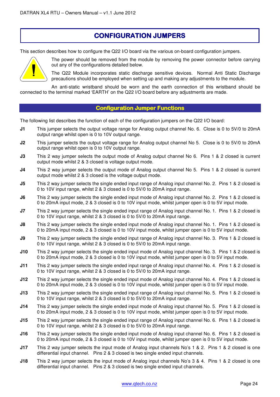 Configuration | QTech Data Systems DNP3 RTU User Manual | Page 24 / 35