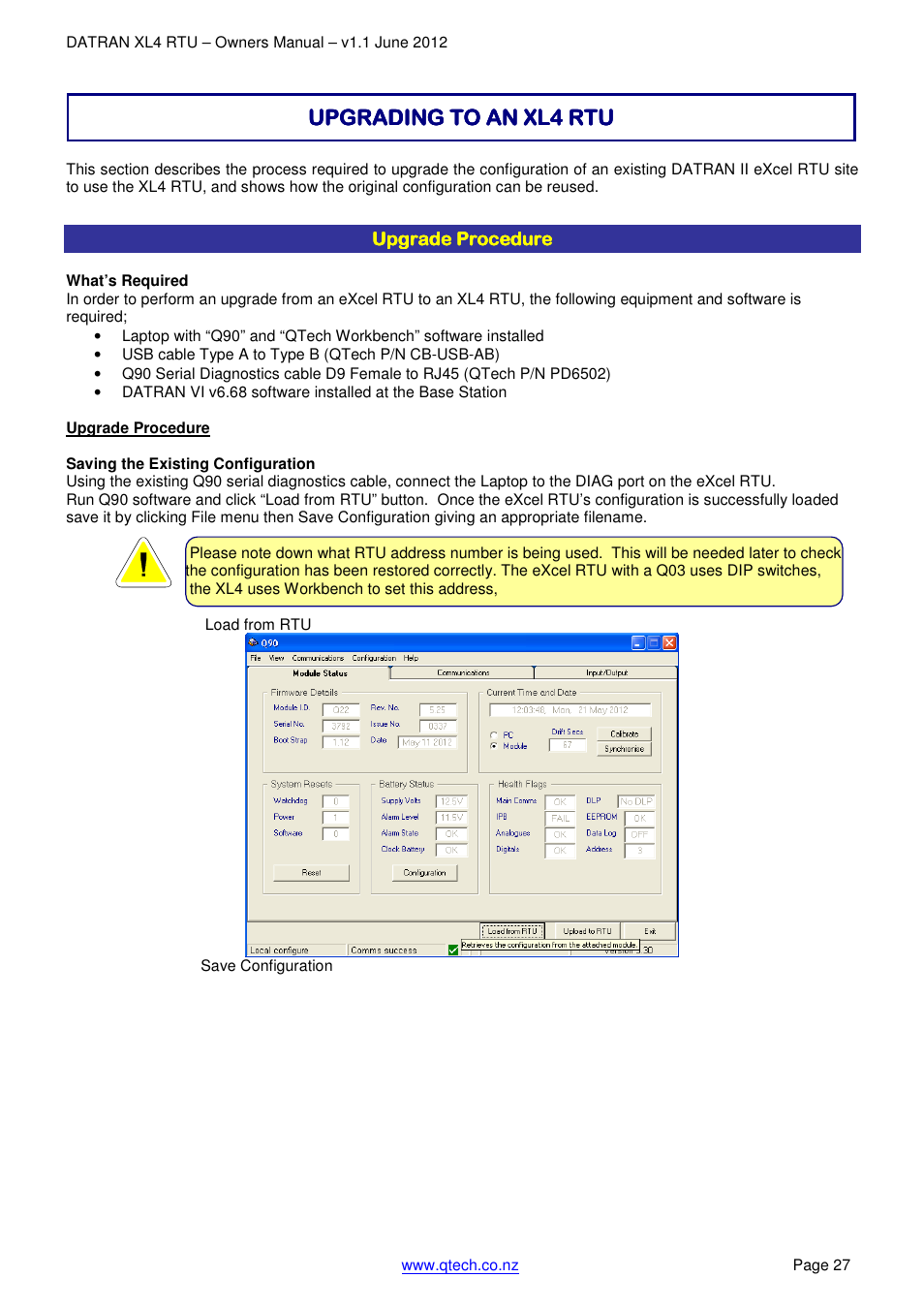 Upgrading to an xl4 | QTech Data Systems DNP3 RTU User Manual | Page 27 / 35