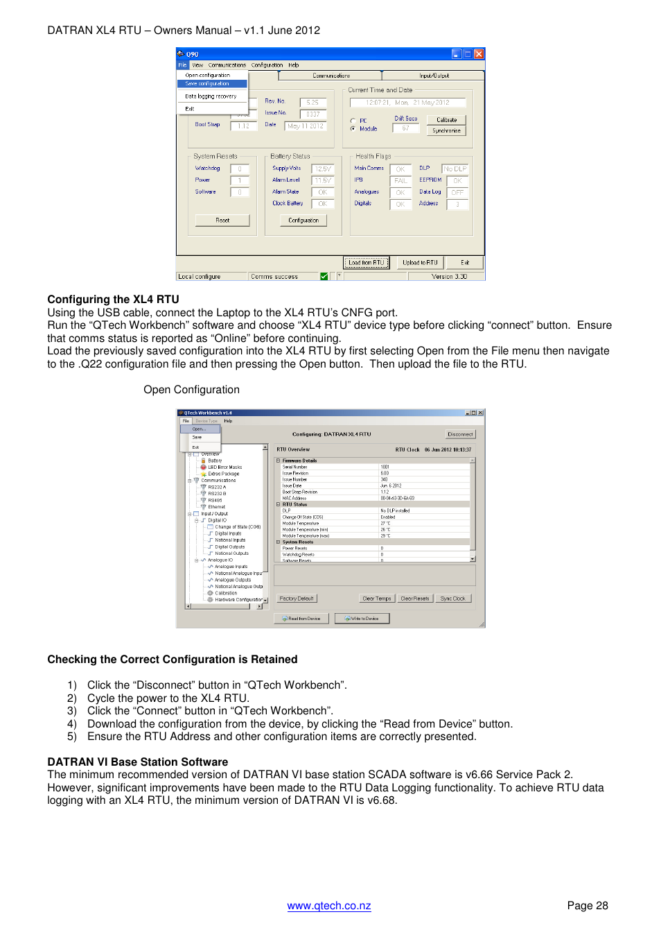 QTech Data Systems DNP3 RTU User Manual | Page 28 / 35