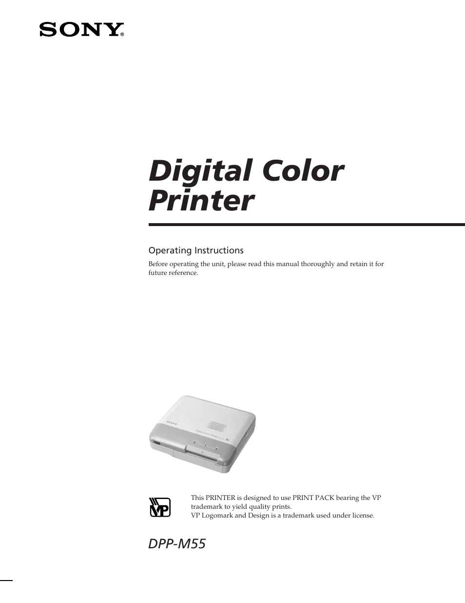 Sony DPP-M55 User Manual | 12 pages