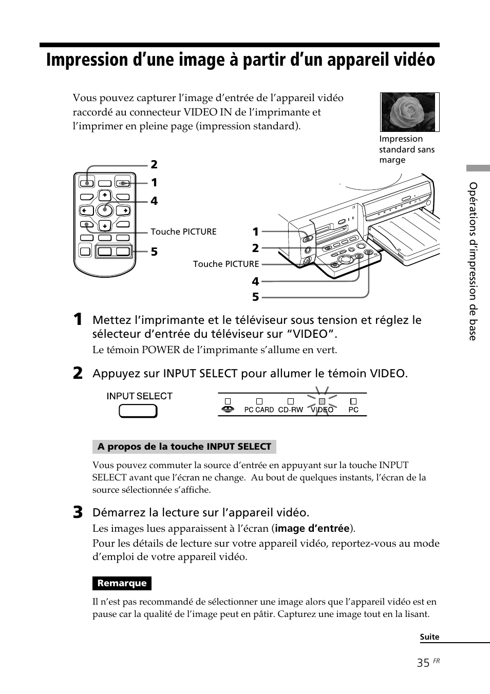 Impression d’une image à partir d’un, Appareil vidéo | Sony DPP-SV88 User Manual | Page 149 / 344