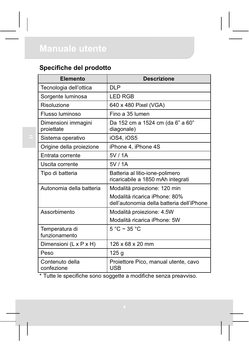 Manuale utente | AIPTEK MobileCinema i50S User Manual | Page 24 / 65