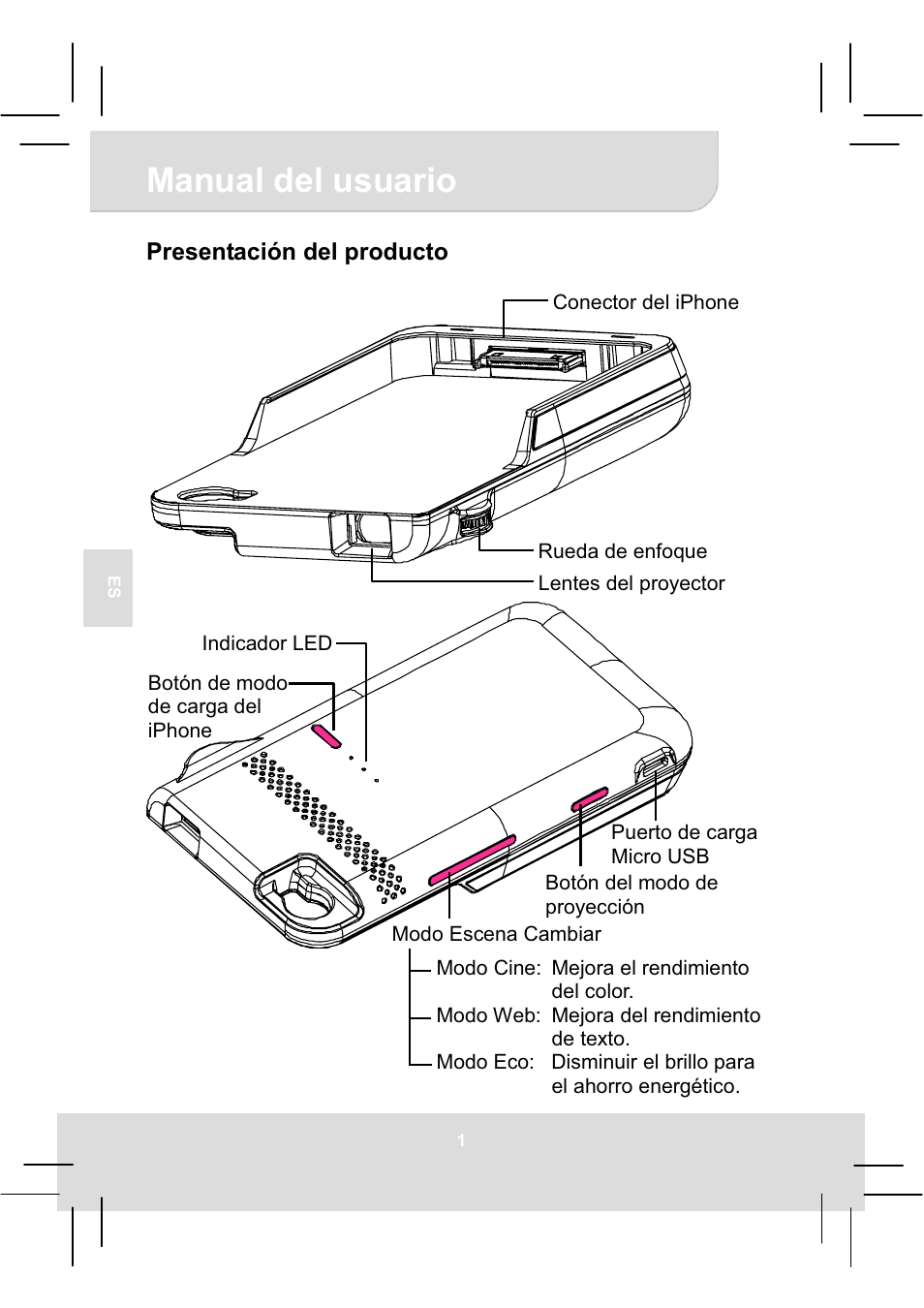 Manual del usuario | AIPTEK MobileCinema i50S User Manual | Page 26 / 65