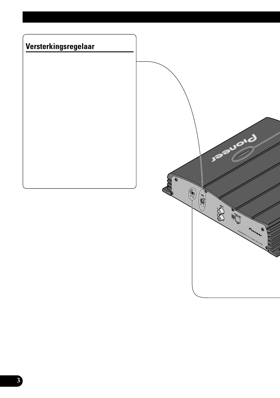 Instellen van dit toestel, Versterkingsregelaar | Pioneer GM-X552 User Manual | Page 64 / 76