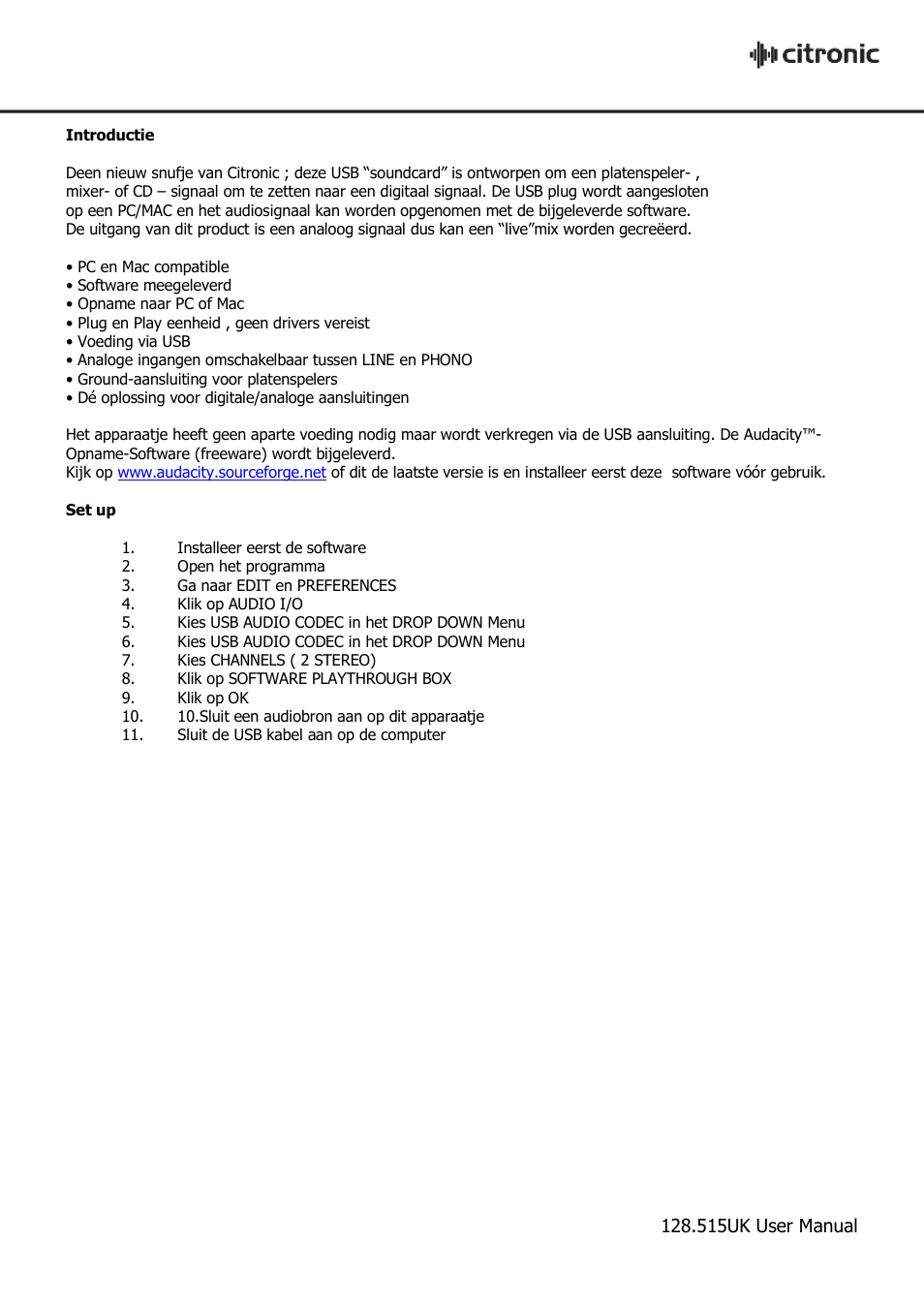 AVSL Citronic AC-1USB User Manual | Page 4 / 6