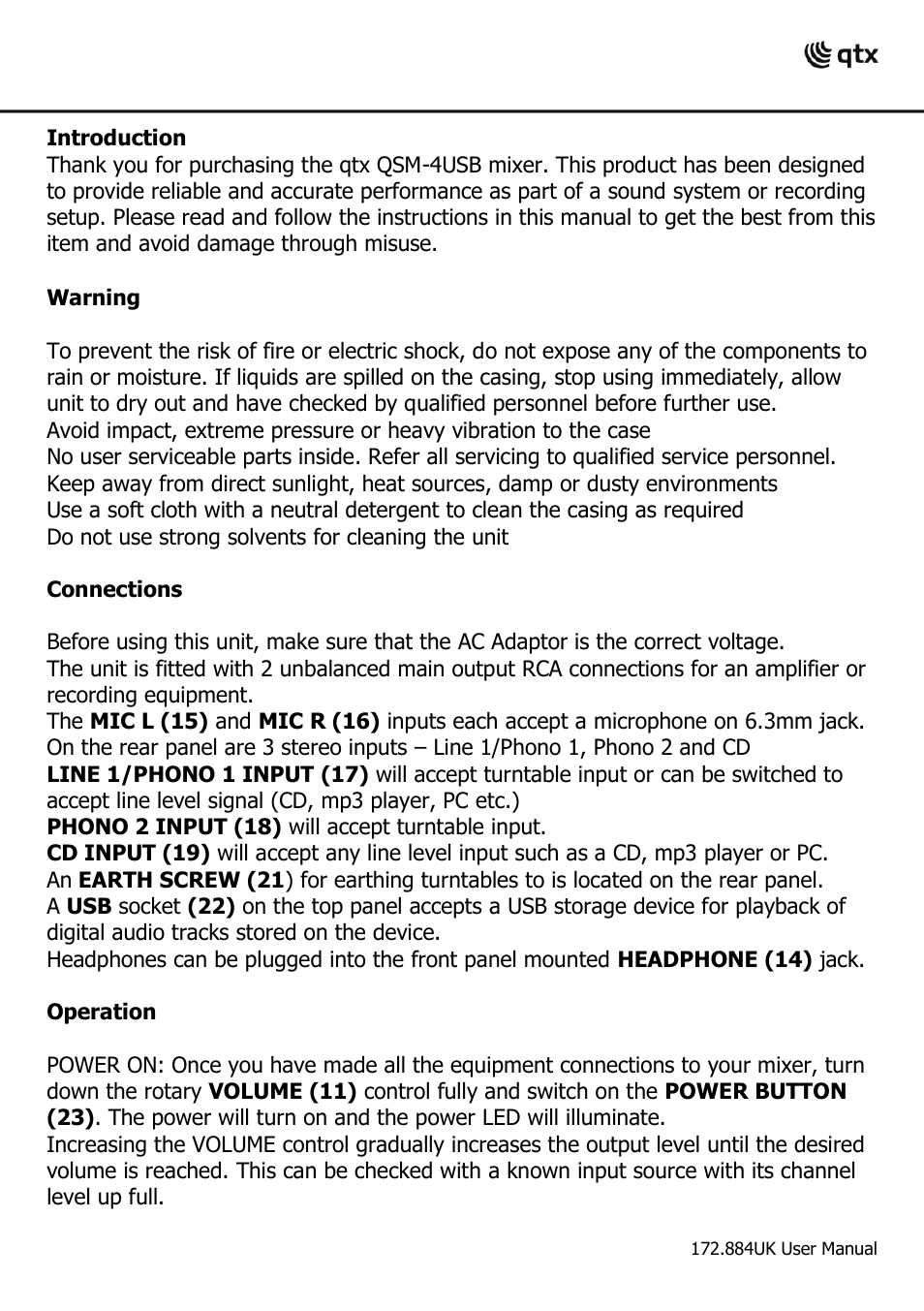 AVSL 172.884 QSM-4USB User Manual | Page 3 / 4