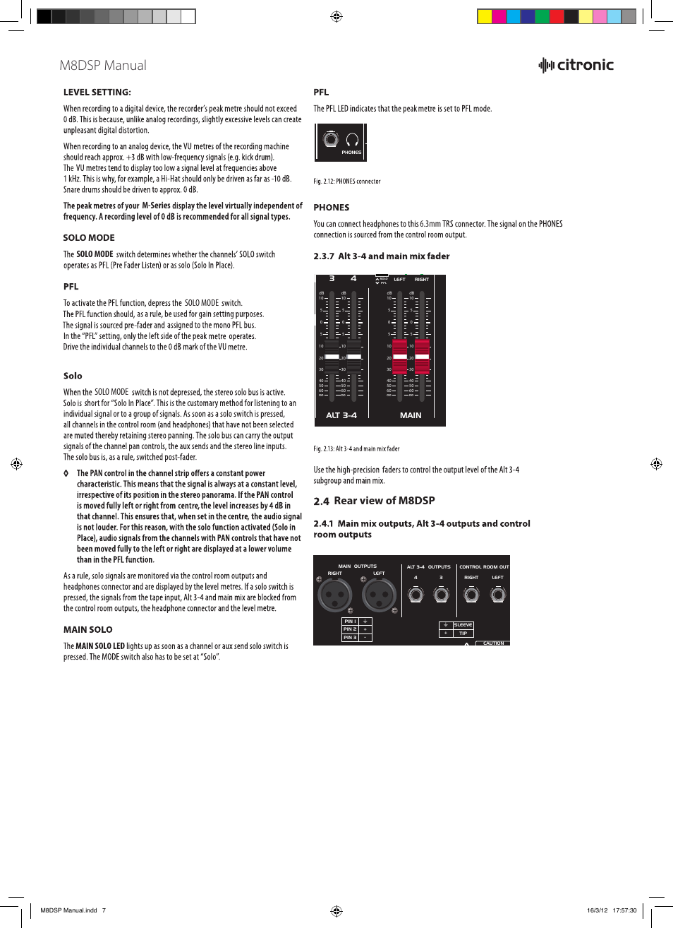 M8dsp manual, Rear view of m8dsp | AVSL 170.820 M8DSP User Manual | Page 7 / 10