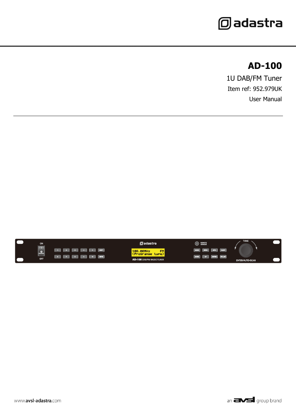 AVSL 952.979 AD-100 User Manual | 6 pages