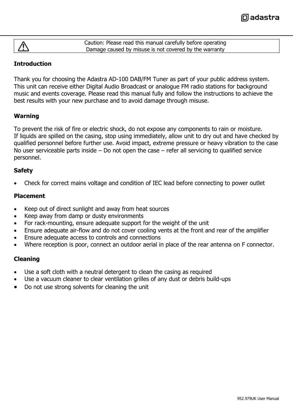 AVSL 952.979 AD-100 User Manual | Page 2 / 6