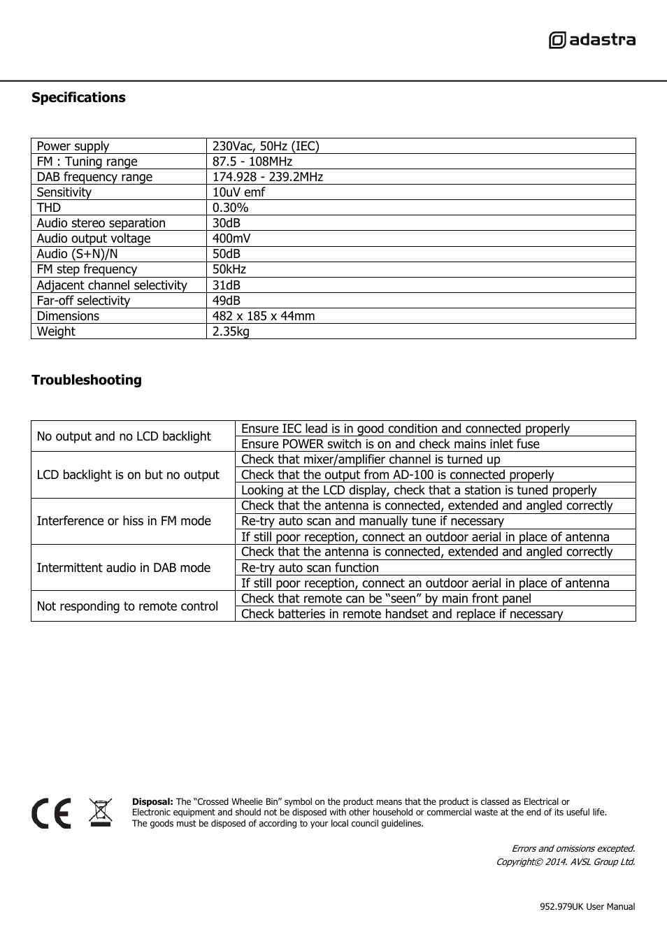 AVSL 952.979 AD-100 User Manual | Page 6 / 6