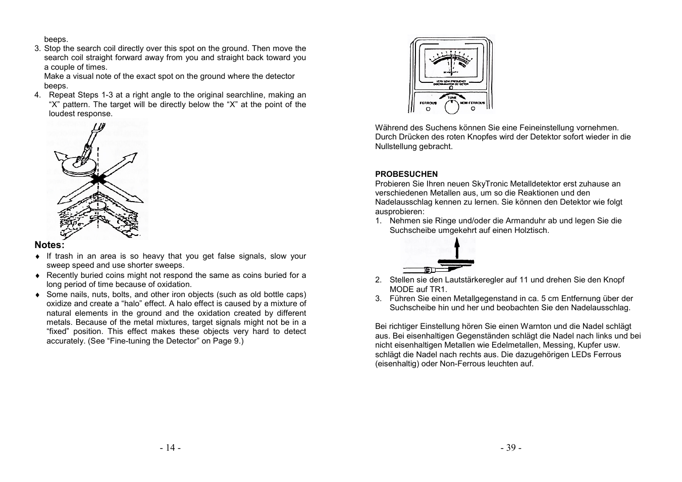 AVSL 499.921 PROFESSIONAL METAL DETECTOR User Manual | Page 14 / 26