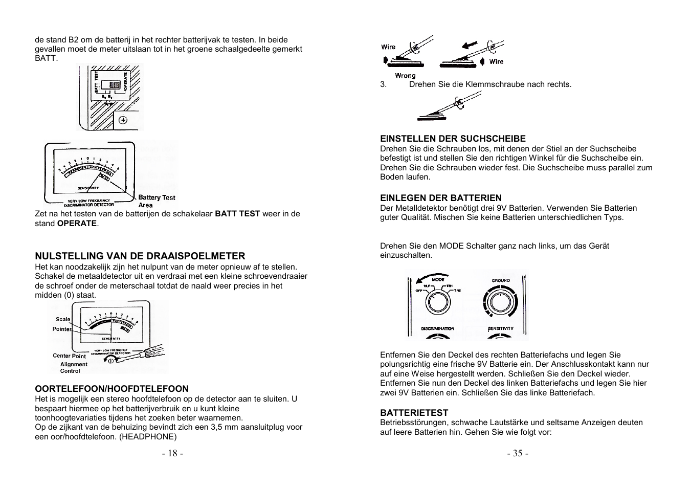 AVSL 499.921 PROFESSIONAL METAL DETECTOR User Manual | Page 18 / 26