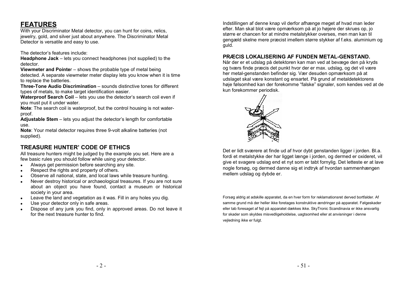 Features | AVSL 499.921 PROFESSIONAL METAL DETECTOR User Manual | Page 2 / 26