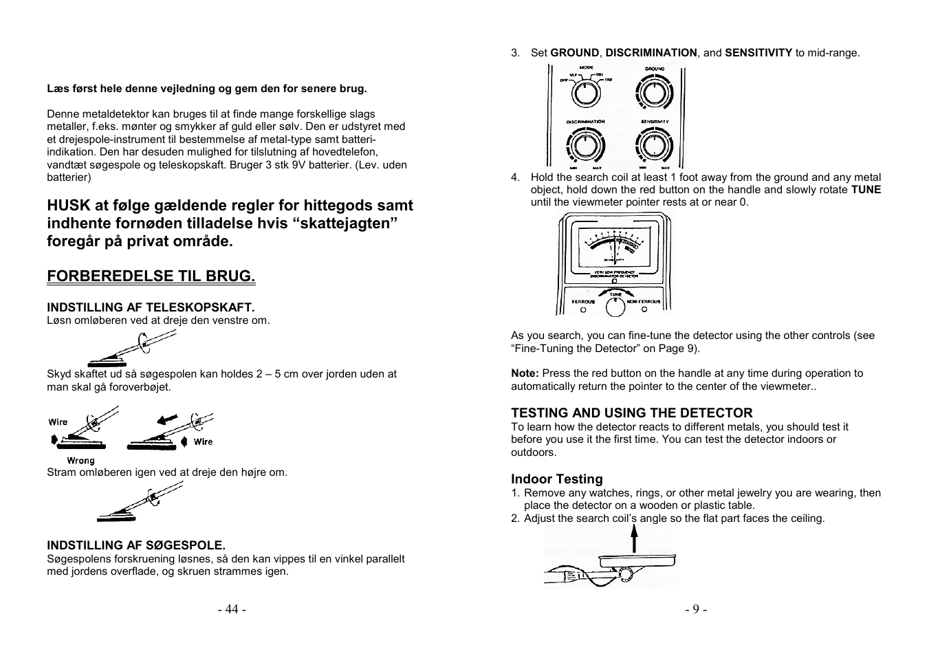 AVSL 499.921 PROFESSIONAL METAL DETECTOR User Manual | Page 9 / 26
