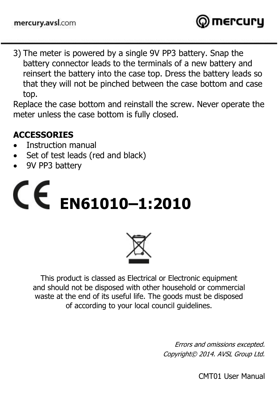 AVSL 600.103 CMT01 User Manual | Page 8 / 8