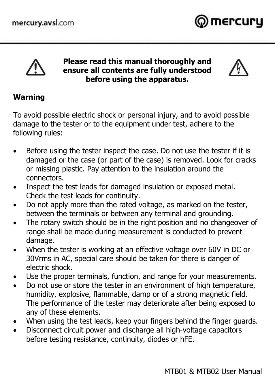 AVSL 600.102 MTB02 User Manual | Page 2 / 10