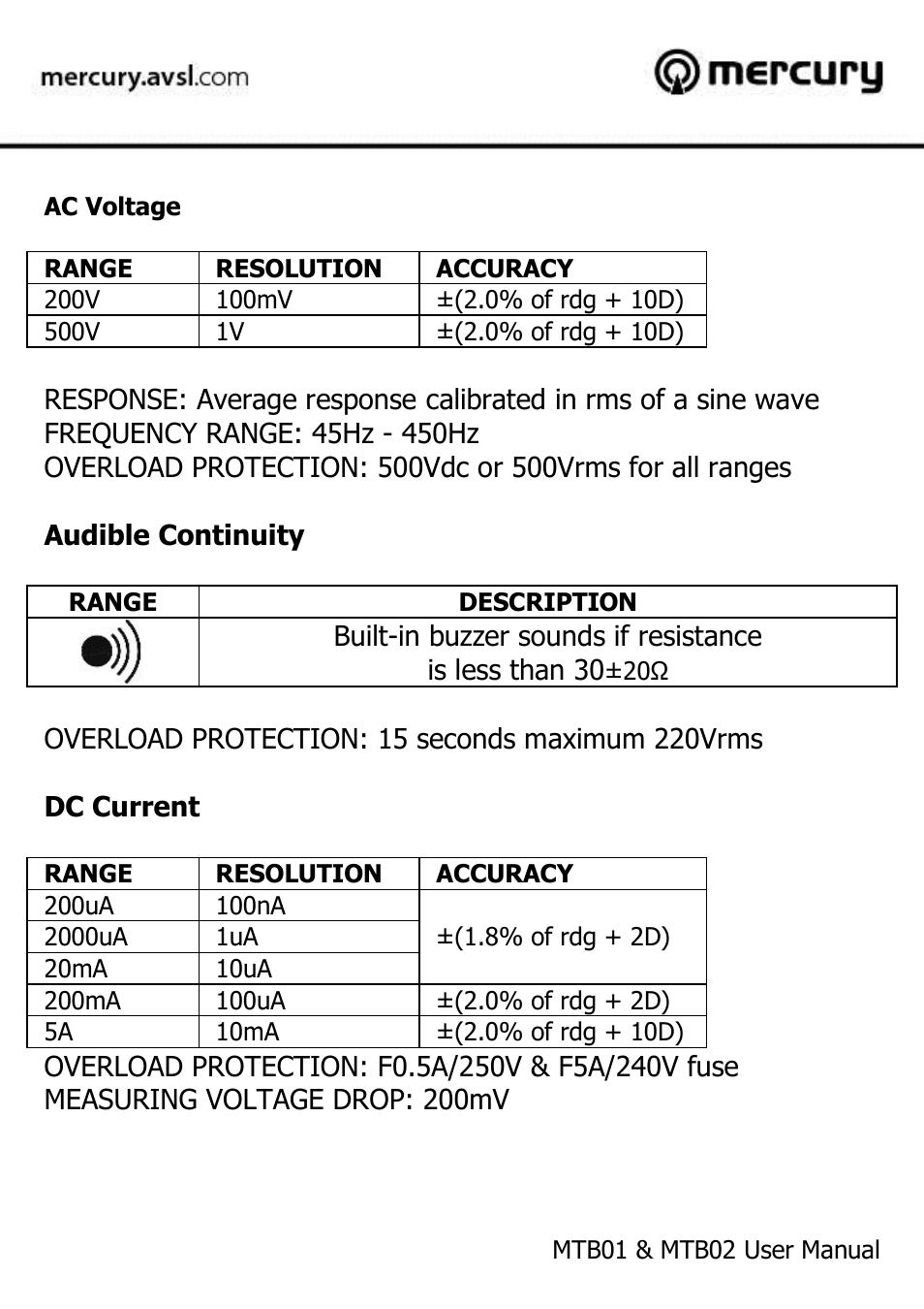 AVSL 600.102 MTB02 User Manual | Page 6 / 10