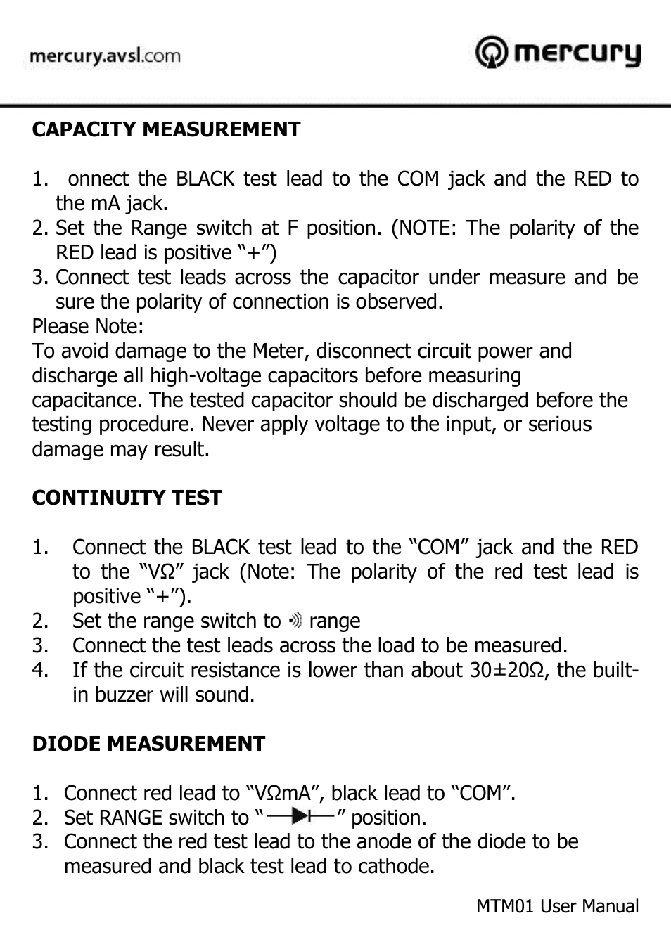 AVSL 600.100 MTM01 User Manual | Page 10 / 12