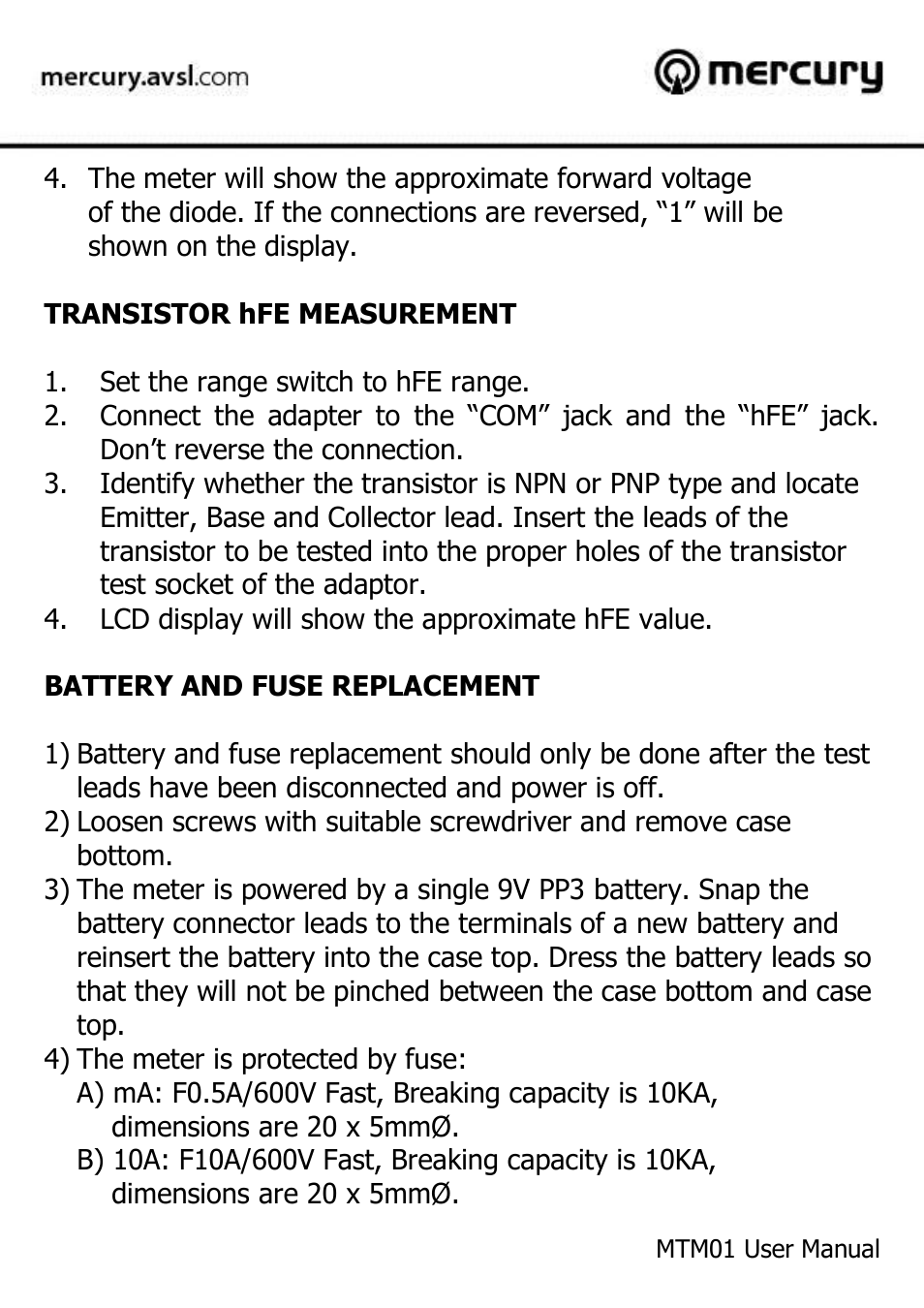 AVSL 600.100 MTM01 User Manual | Page 11 / 12