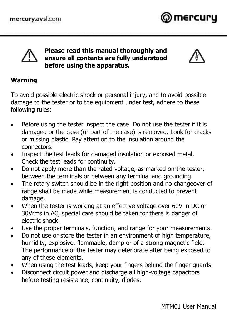 AVSL 600.100 MTM01 User Manual | Page 2 / 12