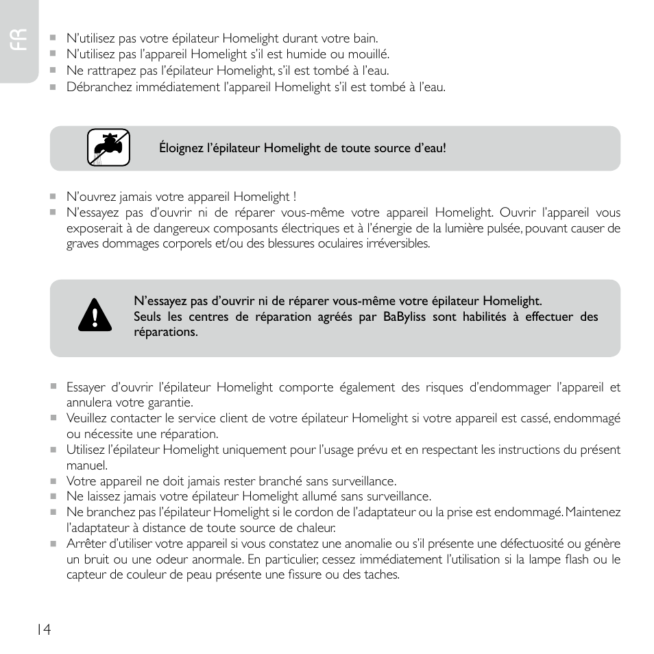 Babyliss G920E Homelight Face & Body User Manual | Page 12 / 224