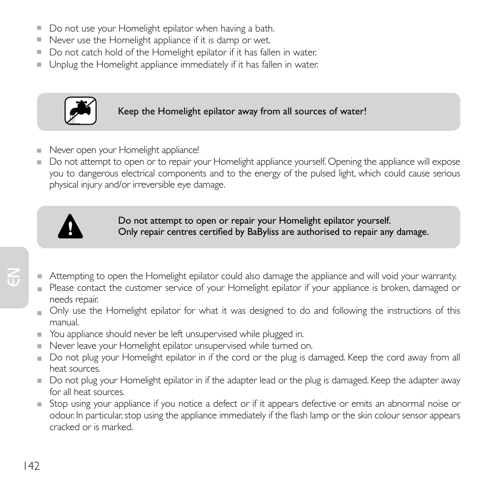 Babyliss G920E Homelight Face & Body User Manual | Page 140 / 224