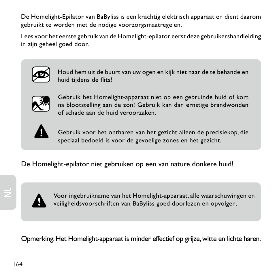 Babyliss G920E Homelight Face & Body User Manual | Page 162 / 224