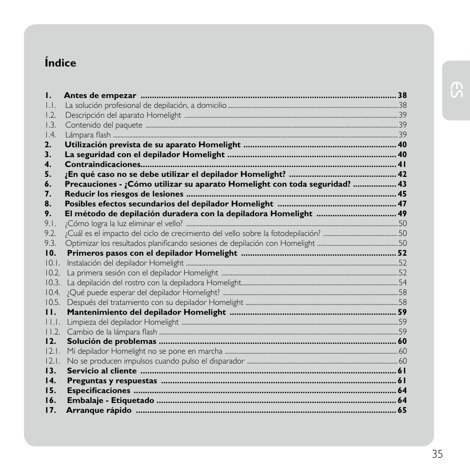 Babyliss G920E Homelight Face & Body User Manual | Page 33 / 224