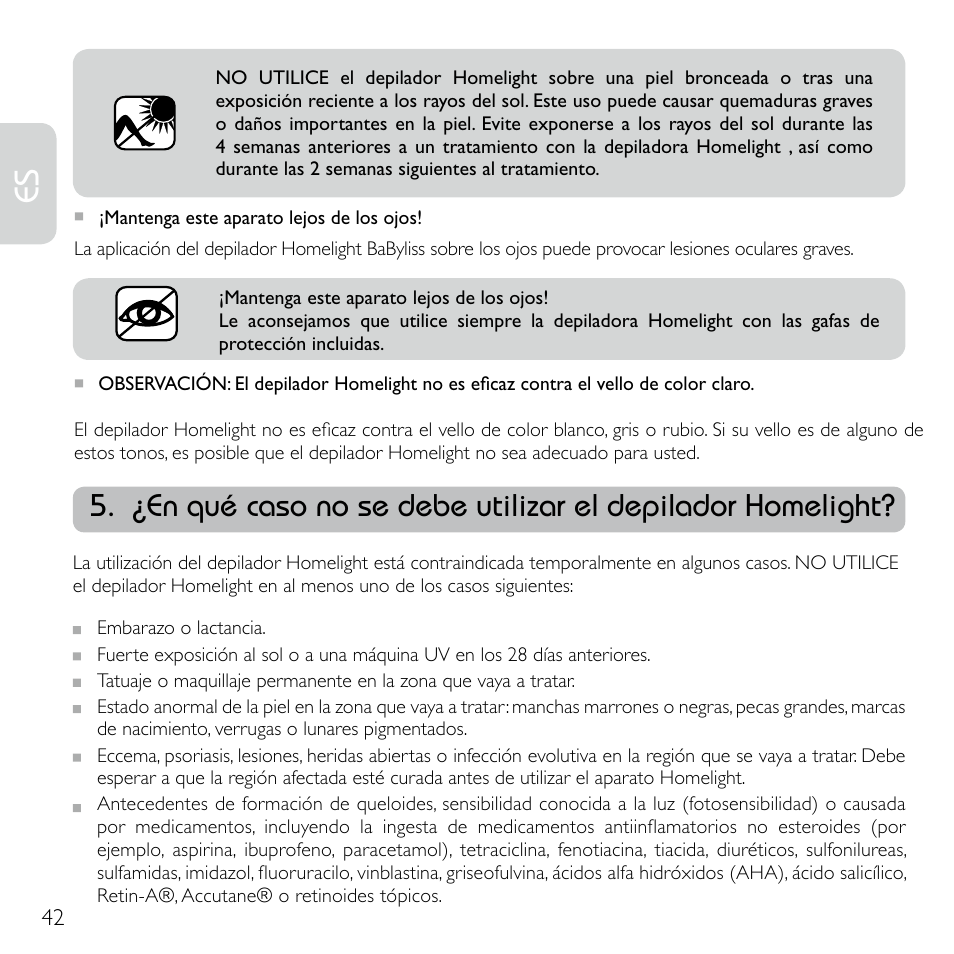 Babyliss G920E Homelight Face & Body User Manual | Page 40 / 224