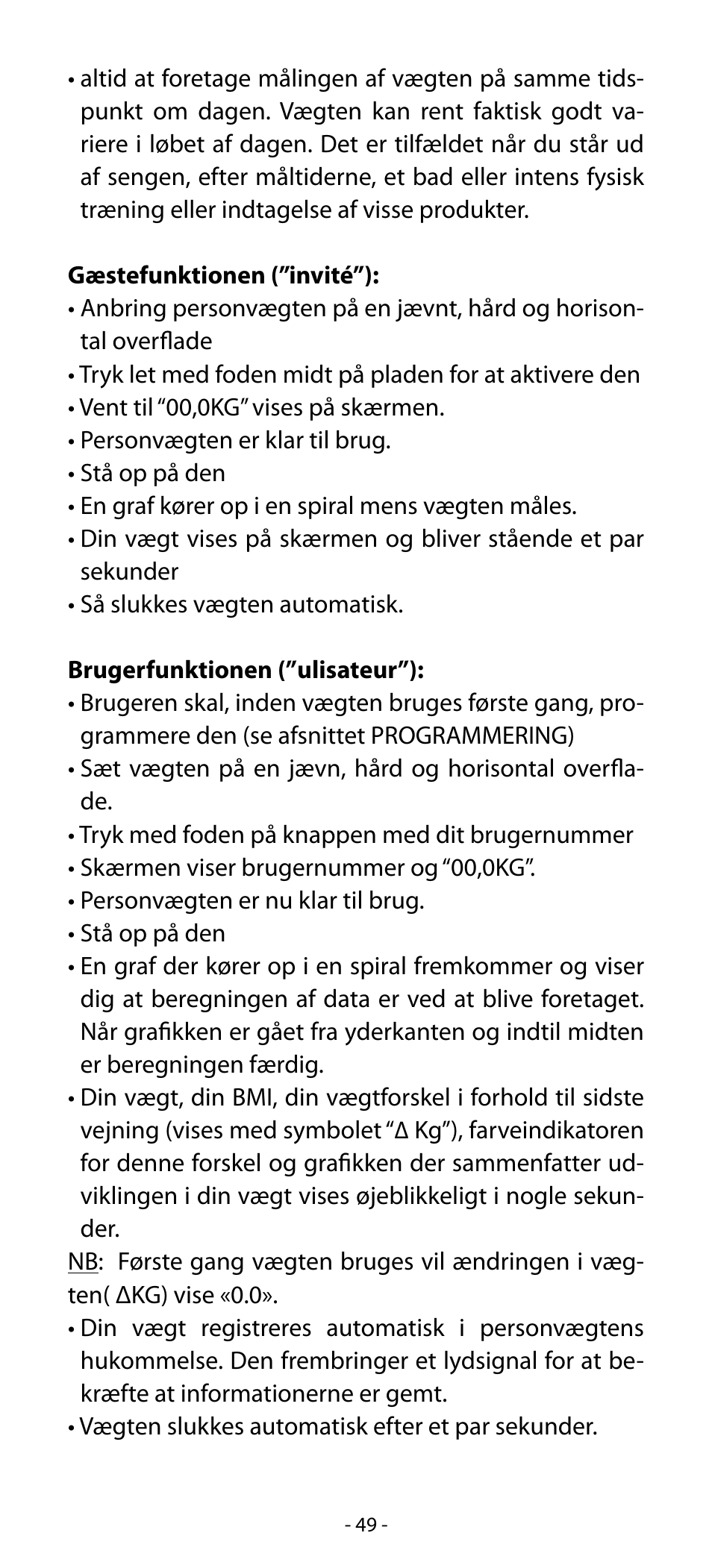 Babyliss SL33E PESE-PERSONNE ELECTRONIQUE COACHING User Manual | Page 49 / 78