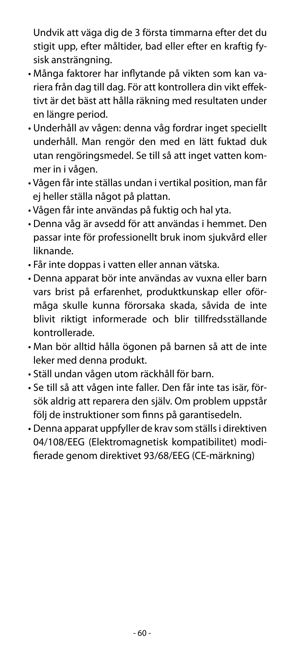 Babyliss SL33E PESE-PERSONNE ELECTRONIQUE COACHING User Manual | Page 60 / 78