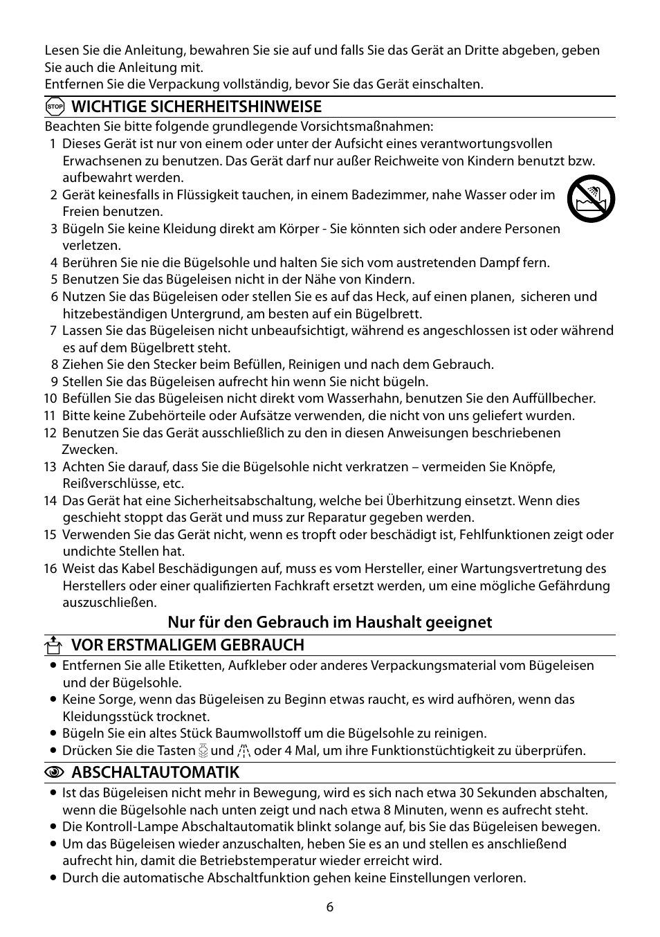 Awichtige sicherheitshinweise, Cabschaltautomatik | RUSSELL HOBBS 14545-56 User Manual | Page 6 / 92
