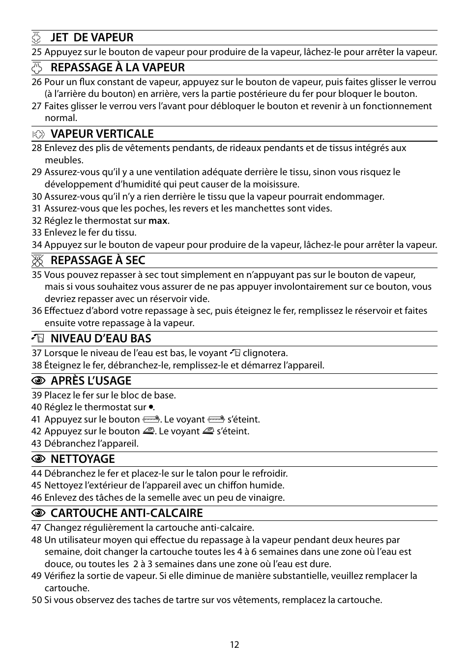 RUSSELL HOBBS STEAM GLIDE User Manual | Page 12 / 92