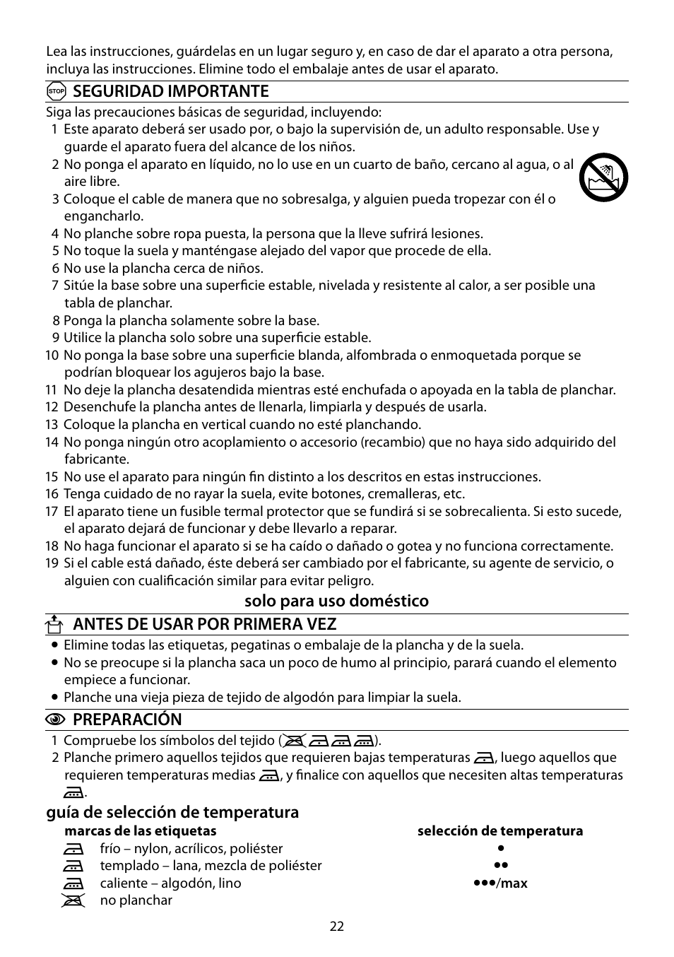 RUSSELL HOBBS STEAM GLIDE User Manual | Page 22 / 92