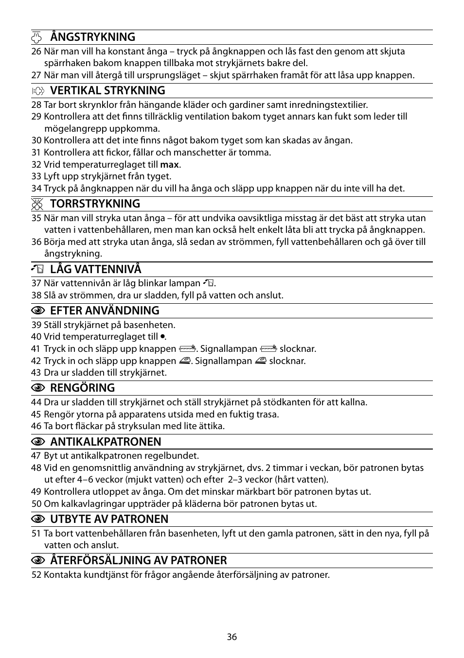 RUSSELL HOBBS STEAM GLIDE User Manual | Page 36 / 92