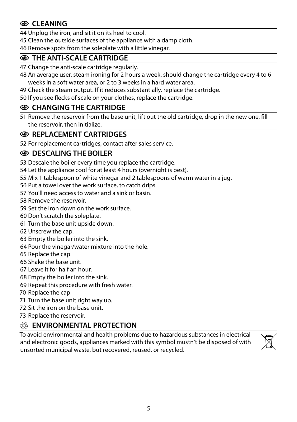 RUSSELL HOBBS STEAM GLIDE User Manual | Page 5 / 92