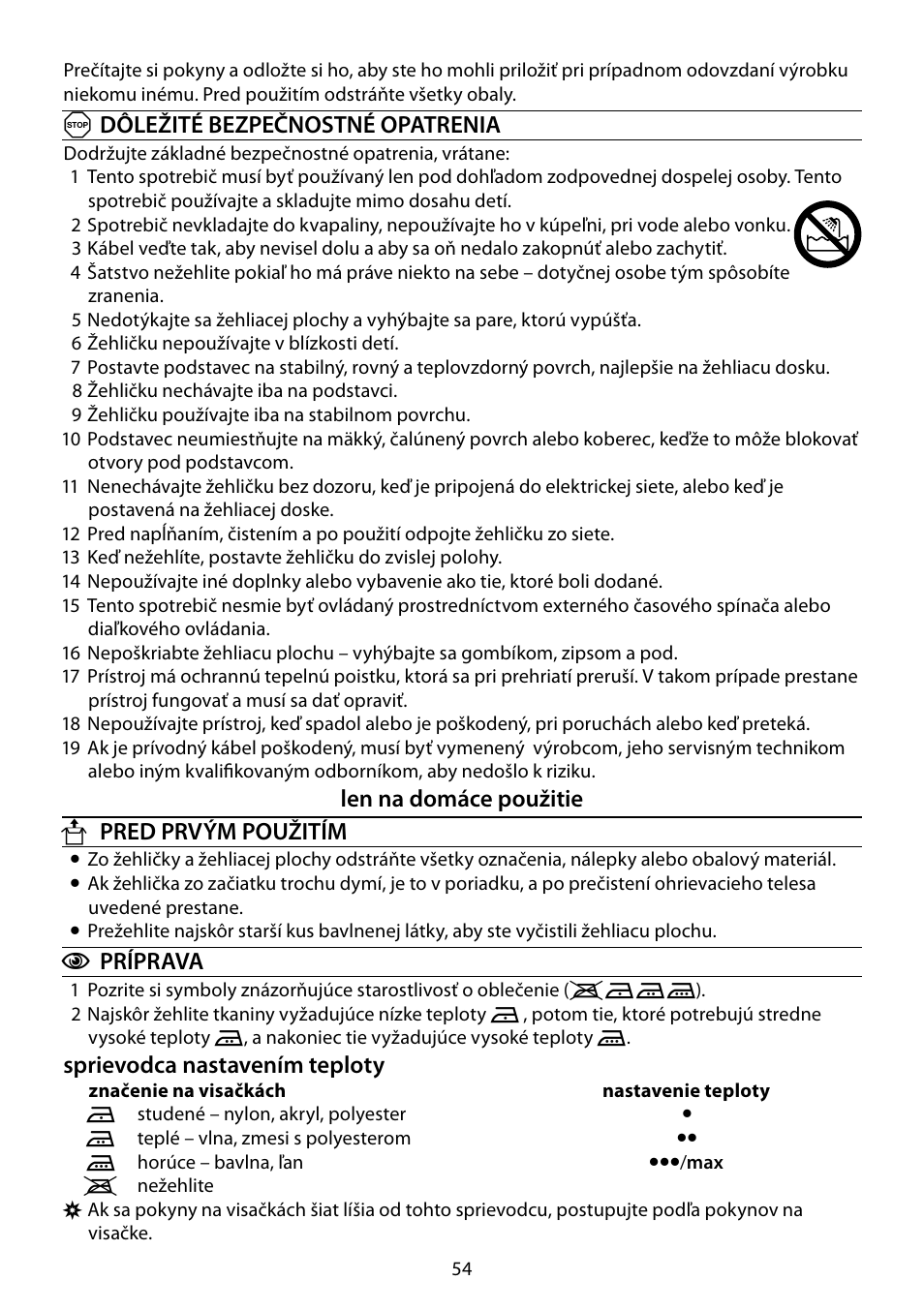 RUSSELL HOBBS STEAM GLIDE User Manual | Page 54 / 92